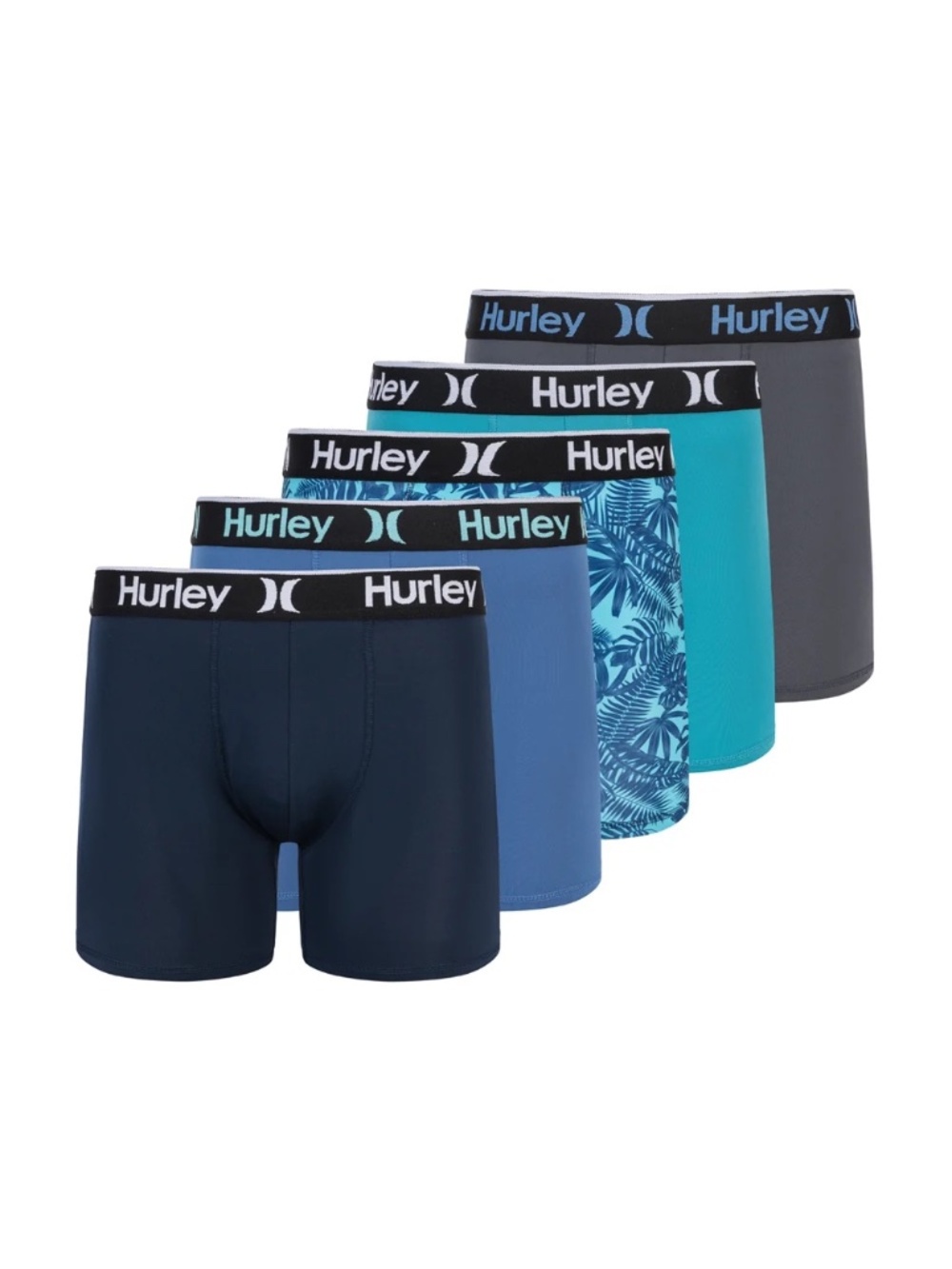 Hurley Men's 5-Pack Stretch Boxer Briefs, Laniakea Combo, X-Large